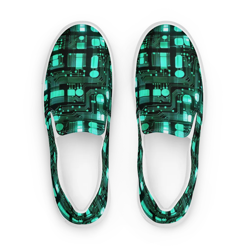 Silicon Bloom on Men's Slip-On Canvas Shoes — Front