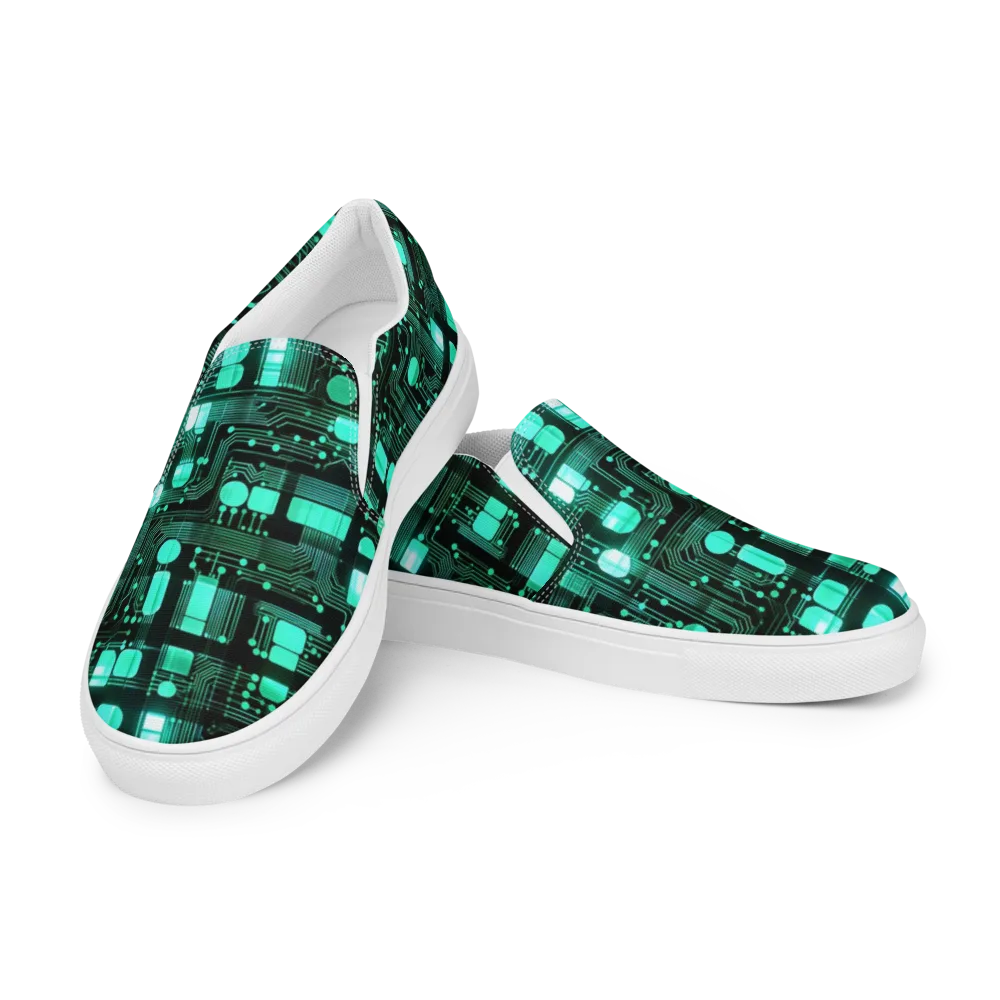 Silicon Bloom on Men's Slip-On Canvas Shoes — Left Front