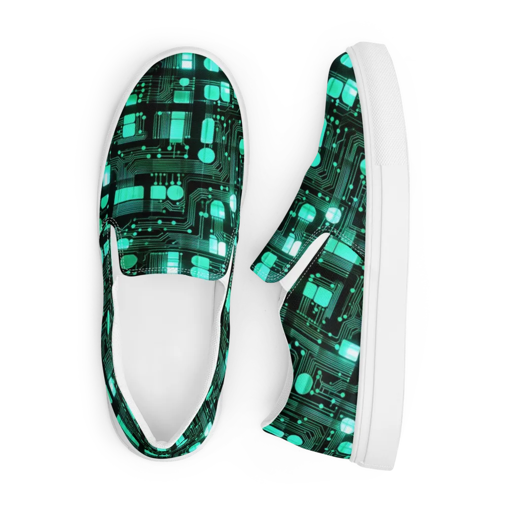 Silicon Bloom on Men's Slip-On Canvas Shoes — Front