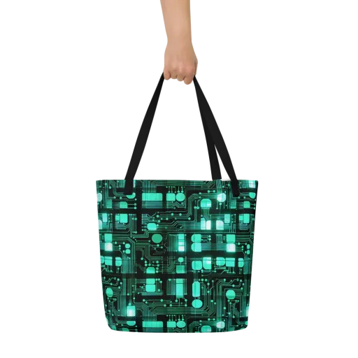 Silicon Bloom on a Large Tote Bag W/ Pocket