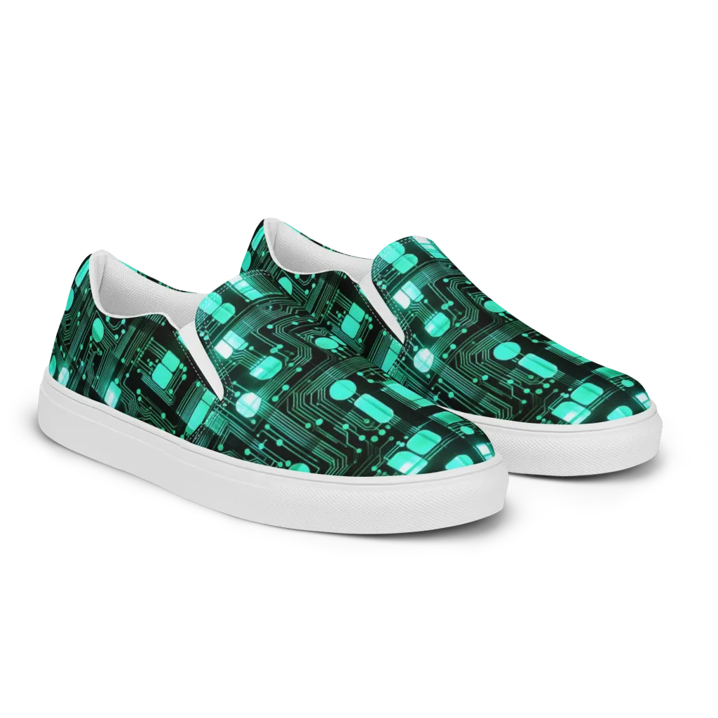 Silicon Bloom on Women's Slip-On Canvas Shoes — Right Front