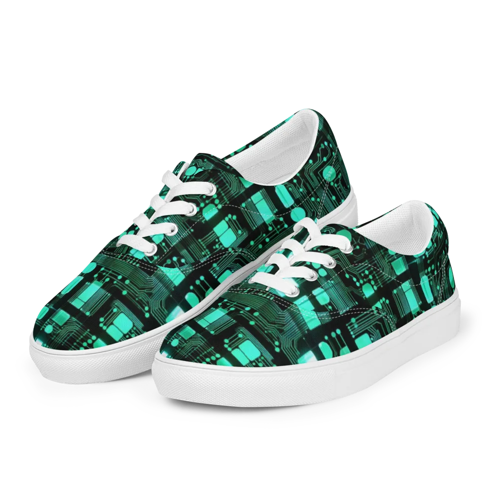 Silicon Bloom on Men's Lace-Up Canvas Shoes — Left Front