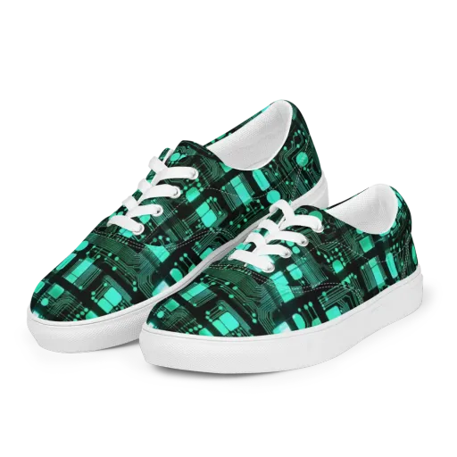 Silicon Bloom on a Men's Lace-Up Canvas Shoes