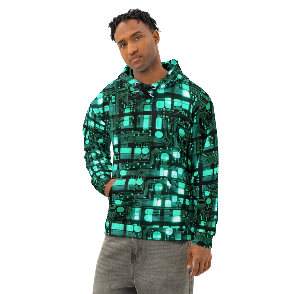 Silicon Bloom on Cotton Hoodie — Left Front