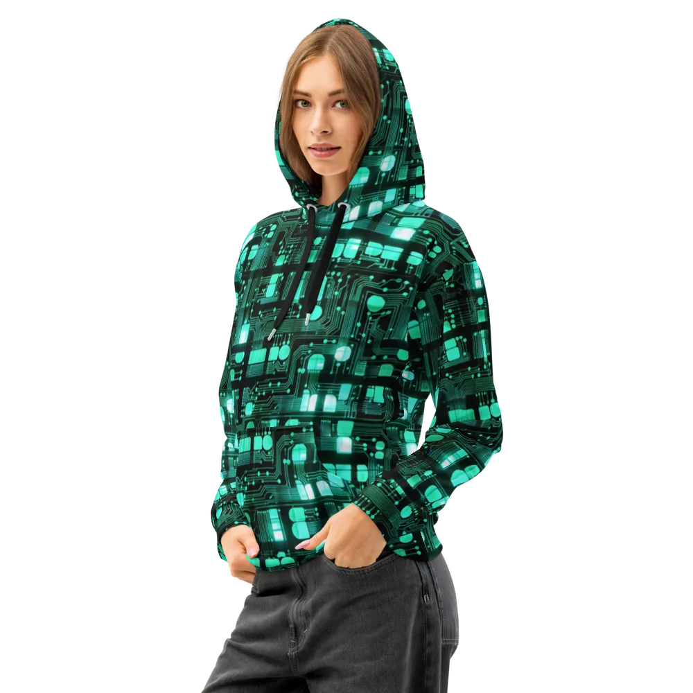 Silicon Bloom on Cotton Hoodie — Left Front