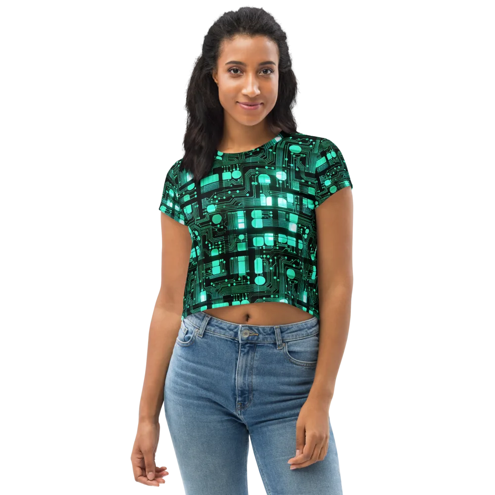 Silicon Bloom on Crop Tee — Front