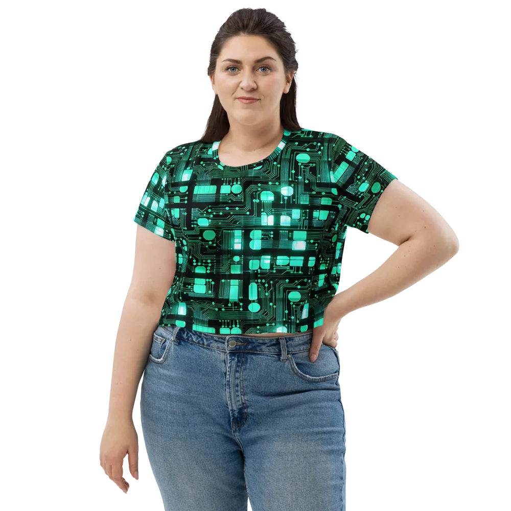 Silicon Bloom on Crop Tee — Front