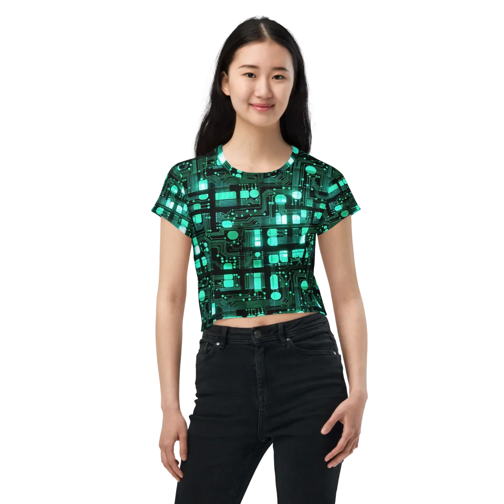 Silicon Bloom on Crop Tee — Front