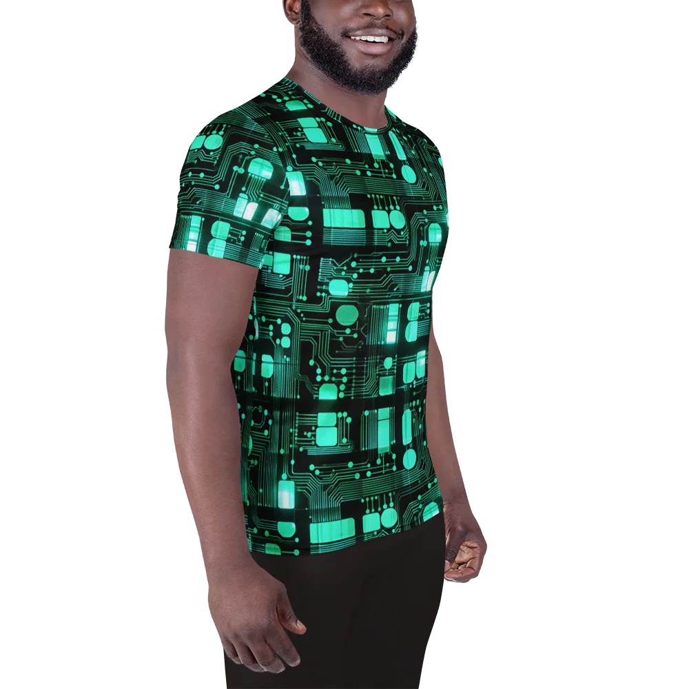 Silicon Bloom on Men's Athletic T-Shirt — Right