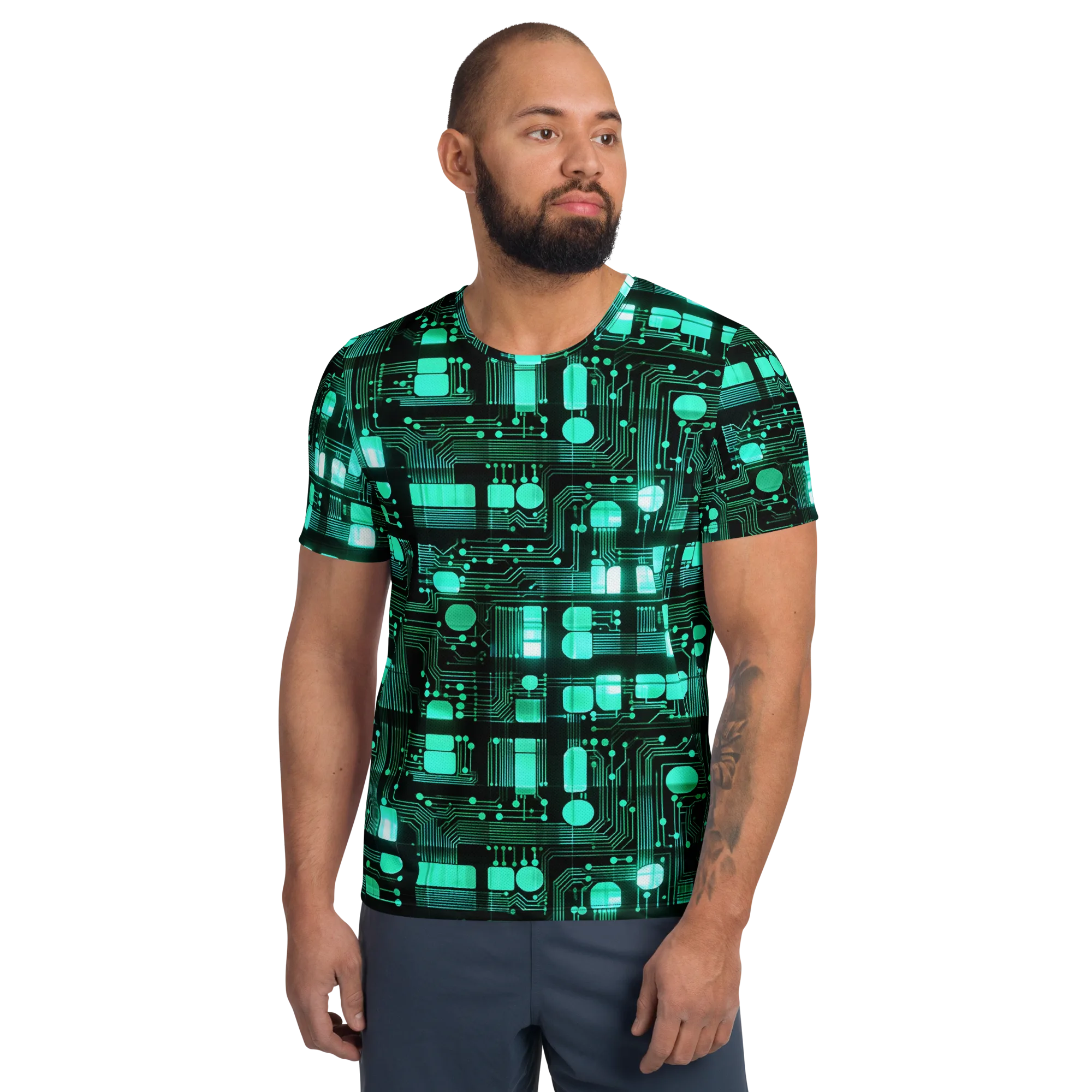 Silicon Bloom on Men's Athletic T-Shirt — Front