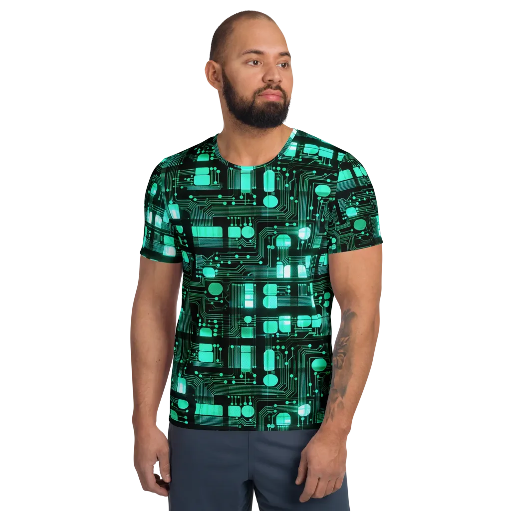Silicon Bloom on Men's Athletic T-Shirt — Front