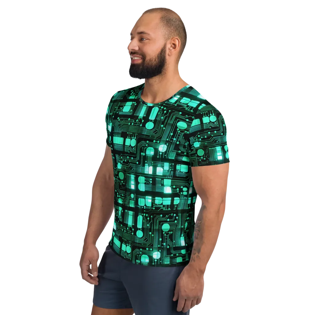 Silicon Bloom on Men's Athletic T-Shirt — Left