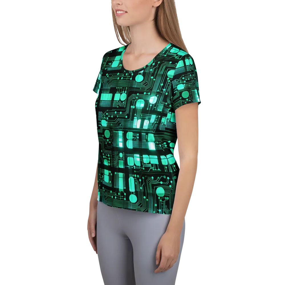 Silicon Bloom on Women's Athletic T-Shirt — Left