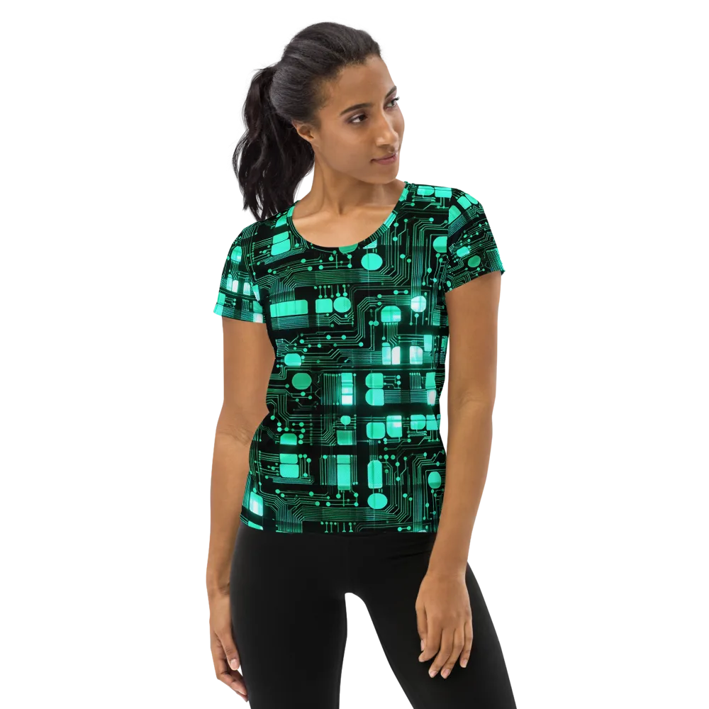 Silicon Bloom on Women's Athletic T-Shirt — Front