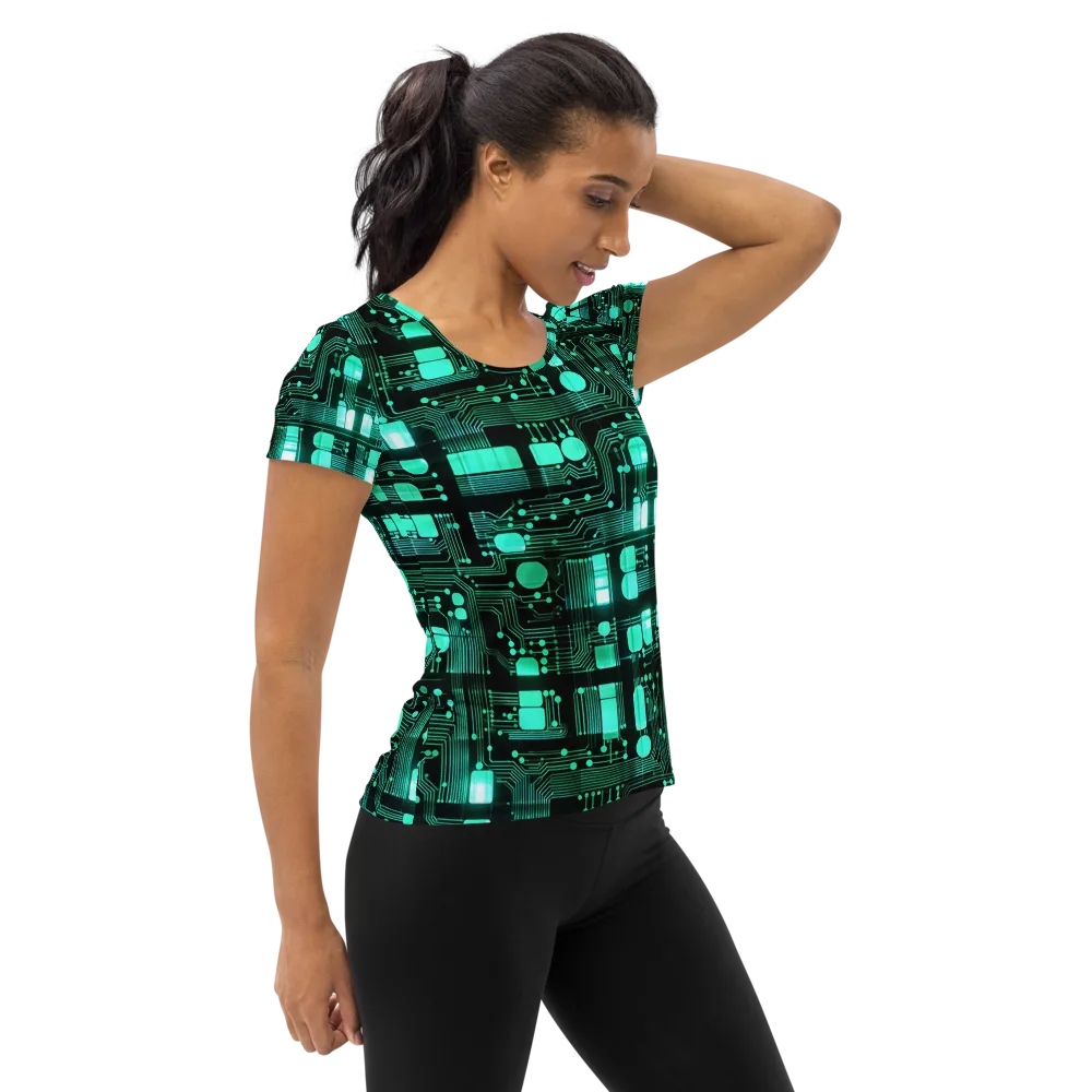 Silicon Bloom on Women's Athletic T-Shirt — Right