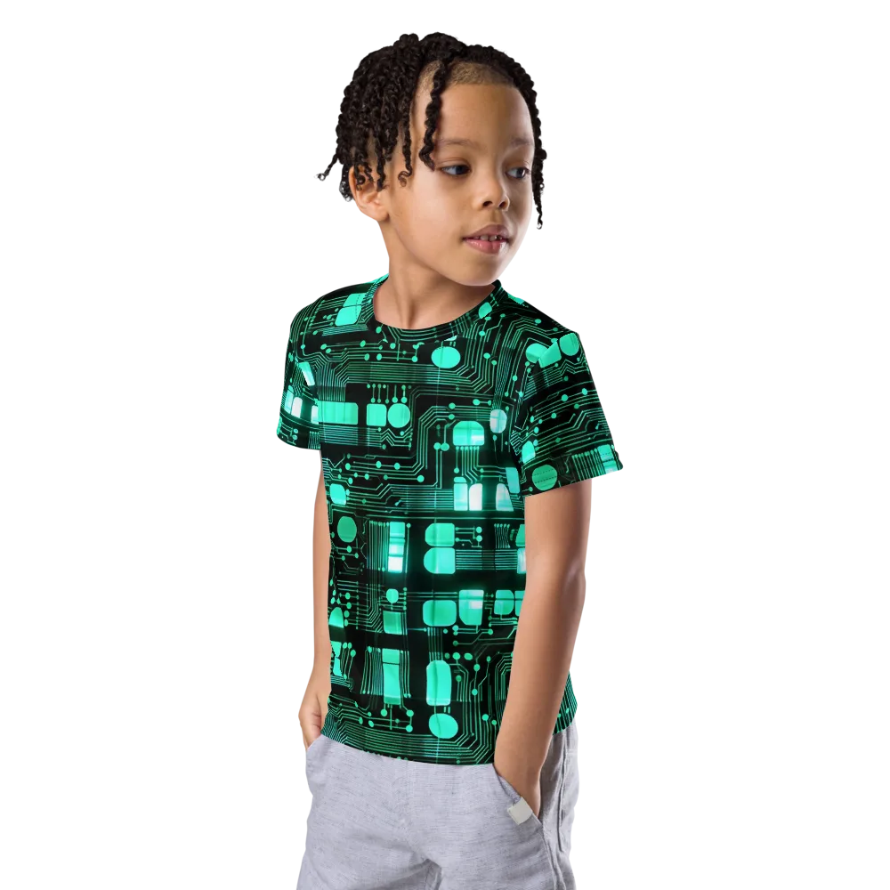 Silicon Bloom on Kids Crew Neck T-Shirt — Left Front
