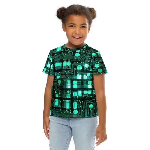 Silicon Bloom on a Kids Crew Neck T-Shirt