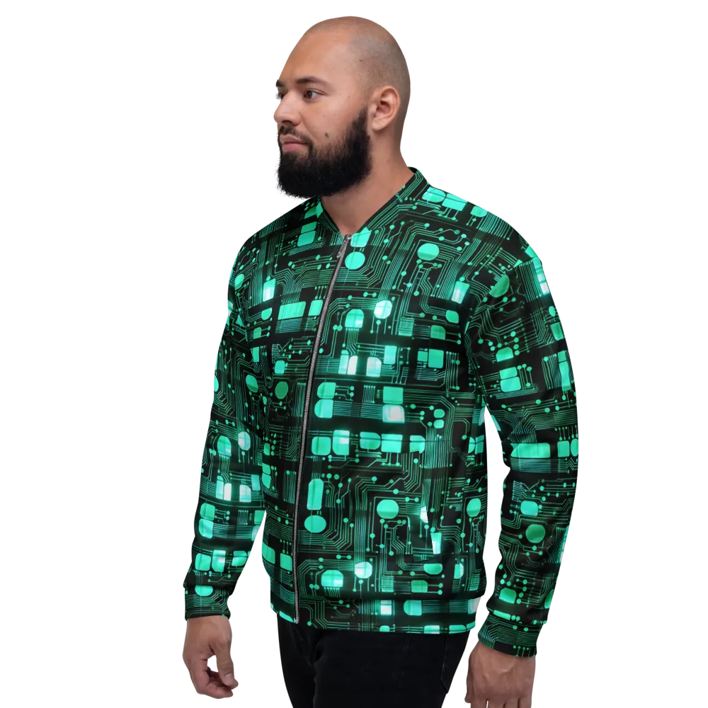 Silicon Bloom on Bomber Jacket — Left