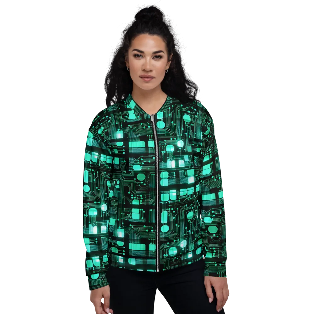 Silicon Bloom on Bomber Jacket — Front