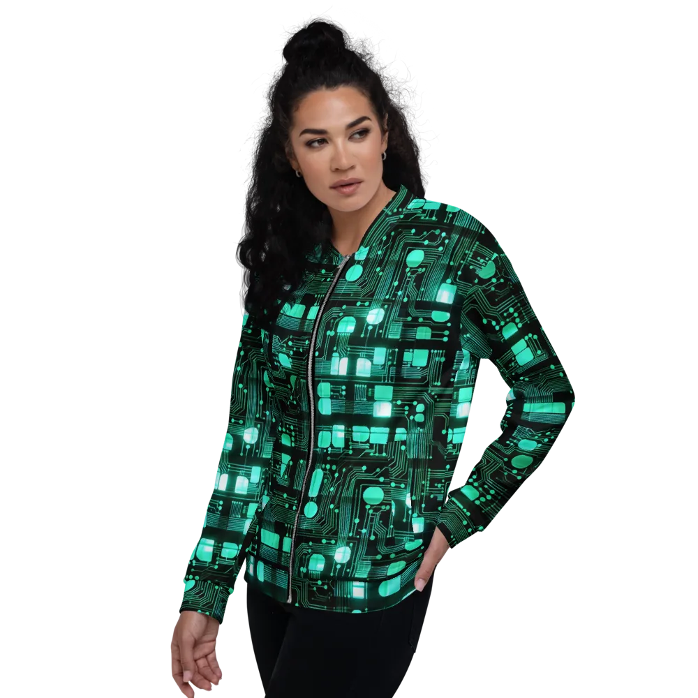 Silicon Bloom on Bomber Jacket — Left