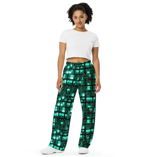 Silicon Bloom on a Wide-Leg Pants