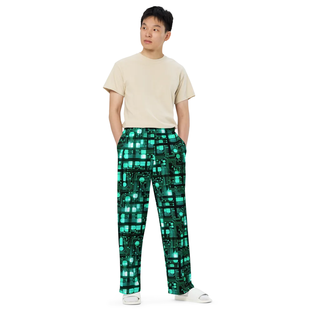 Silicon Bloom on Wide-Leg Pants — Front