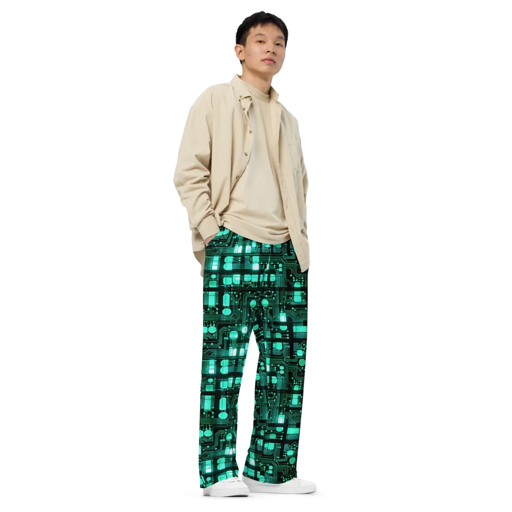 Silicon Bloom on Wide-Leg Pants — Right Front