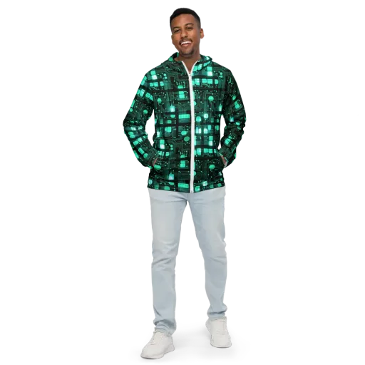 Silicon Bloom on a Men's Windbreaker