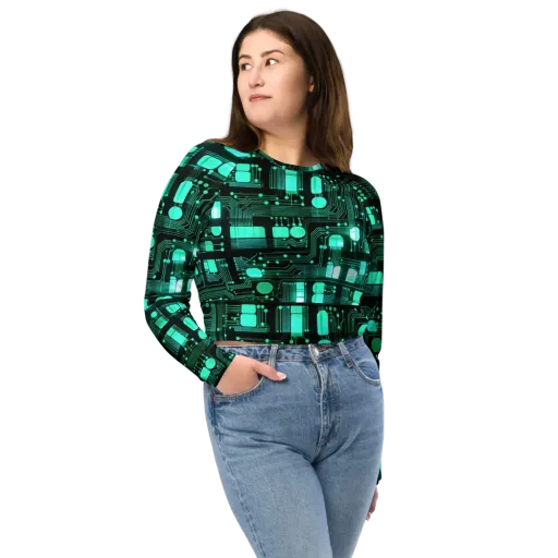 Silicon Bloom on a Long Sleeve Crop Top