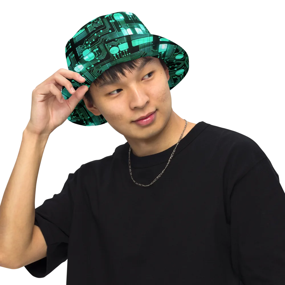 Silicon Bloom on Reversible Bucket Hat — Front Inside