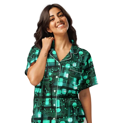 Silicon Bloom on a Women's Short Sleeve Pajama Top