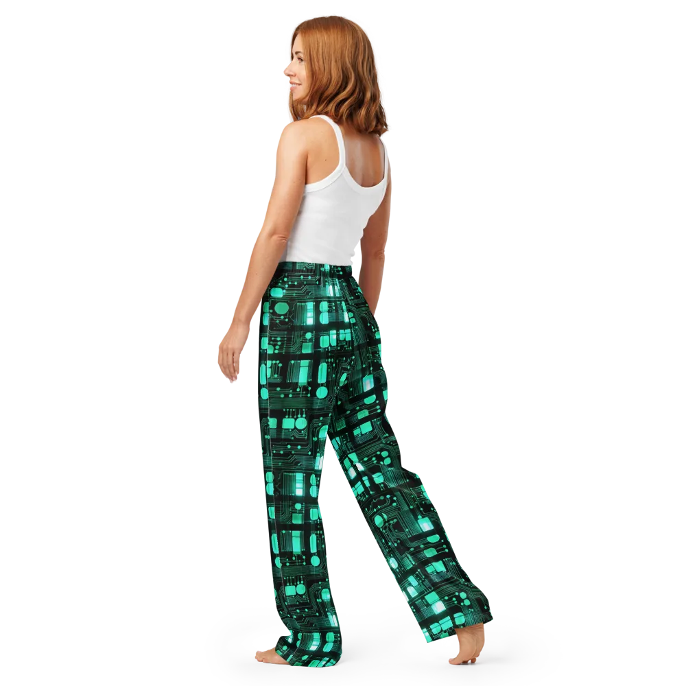 Silicon Bloom on Women's Pajama Pants — Back