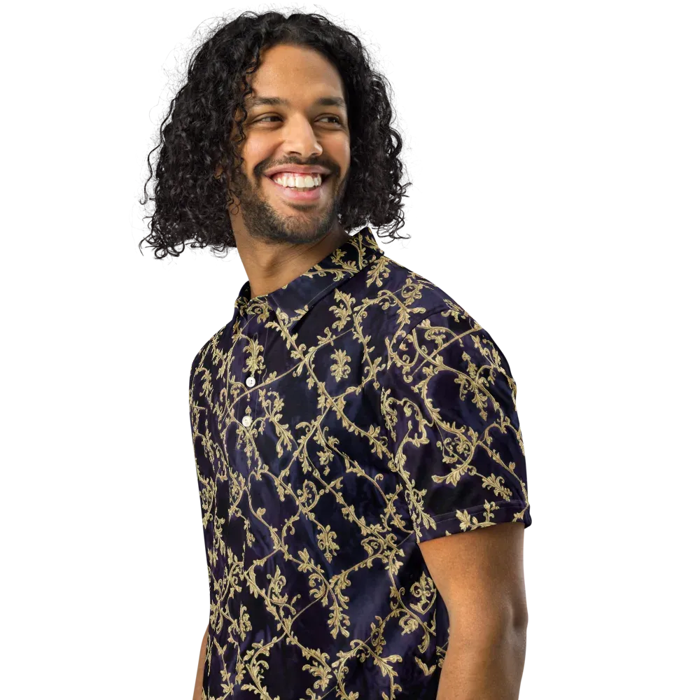 Velvet Versailles on Men's Slim Fit Polo Shirt — Left Front