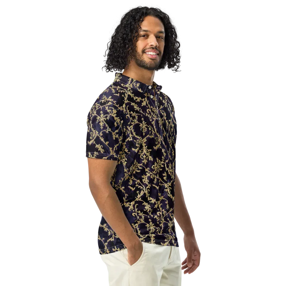Velvet Versailles on Men's Slim Fit Polo Shirt — Right Front