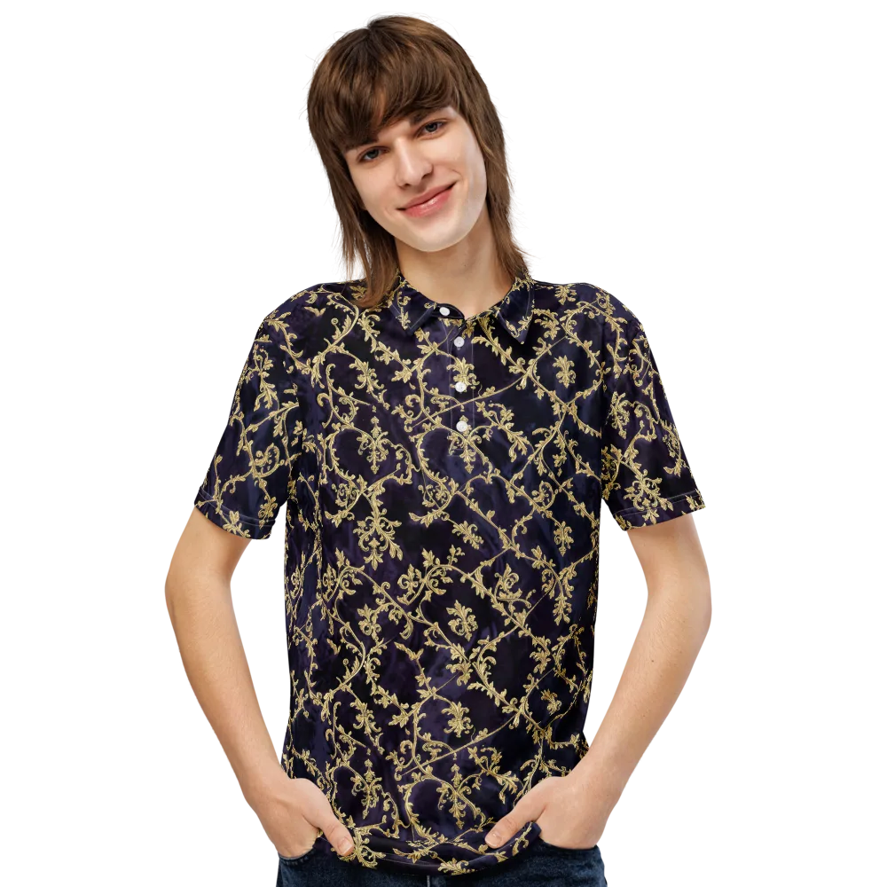 Velvet Versailles on Men's Slim Fit Polo Shirt — Front
