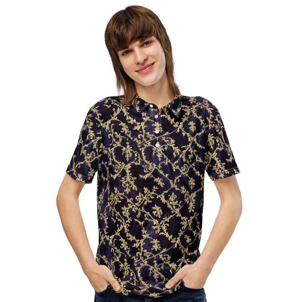 Velvet Versailles on Men's Slim Fit Polo Shirt — Front