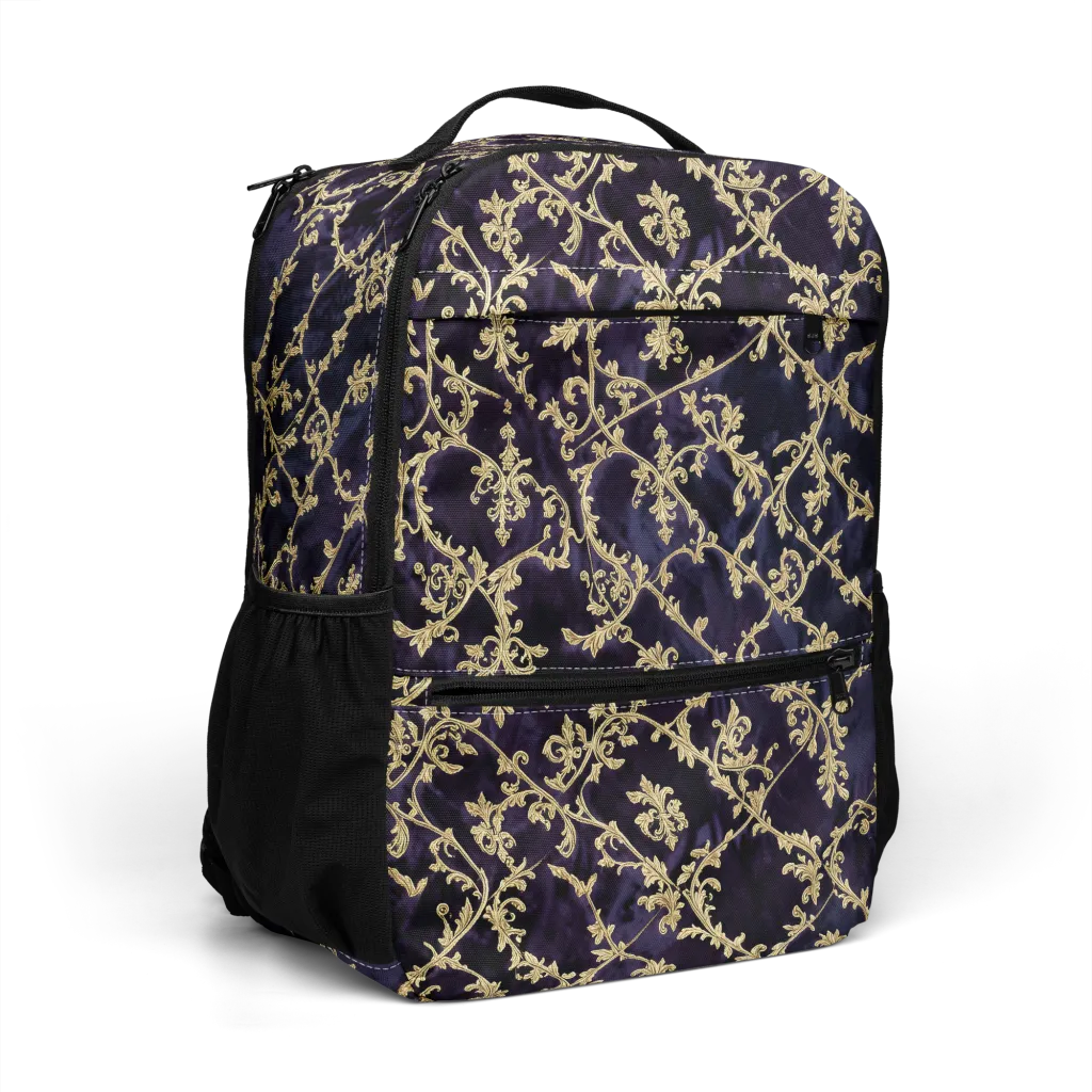 Velvet Versailles on Utility Backpack — Right Front