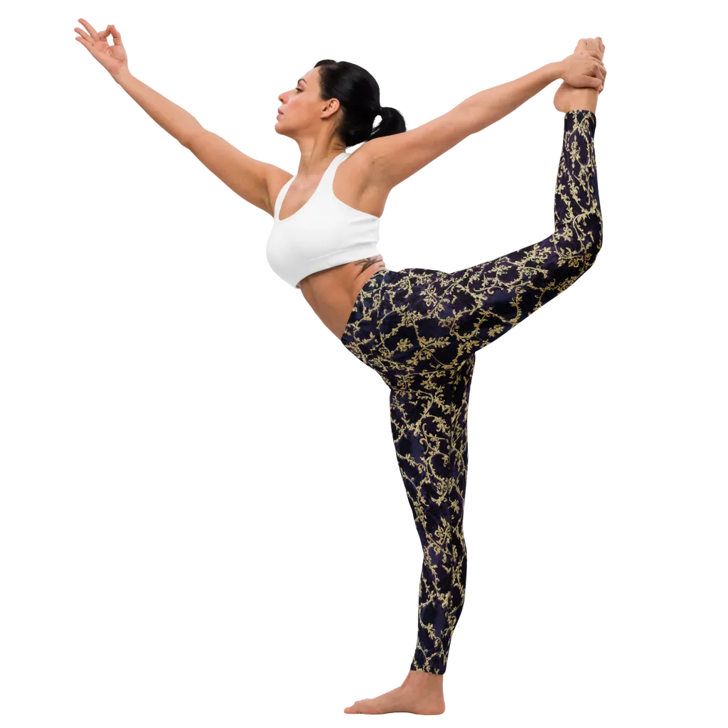 Velvet Versailles on Yoga Leggings — Left