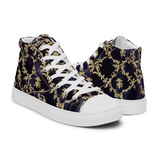 Velvet Versailles on a Men's High Top Canvas Shoes