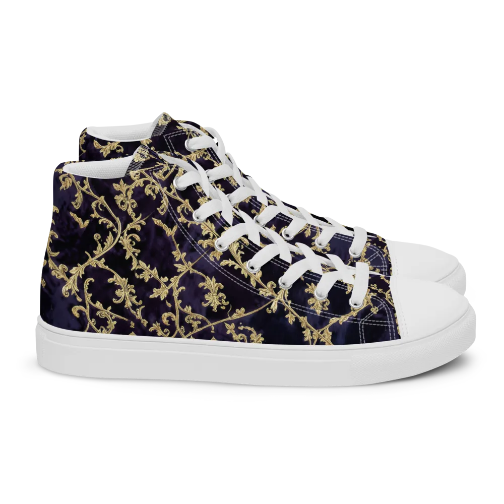 Velvet Versailles on Women's High Top Canvas Shoes — Right