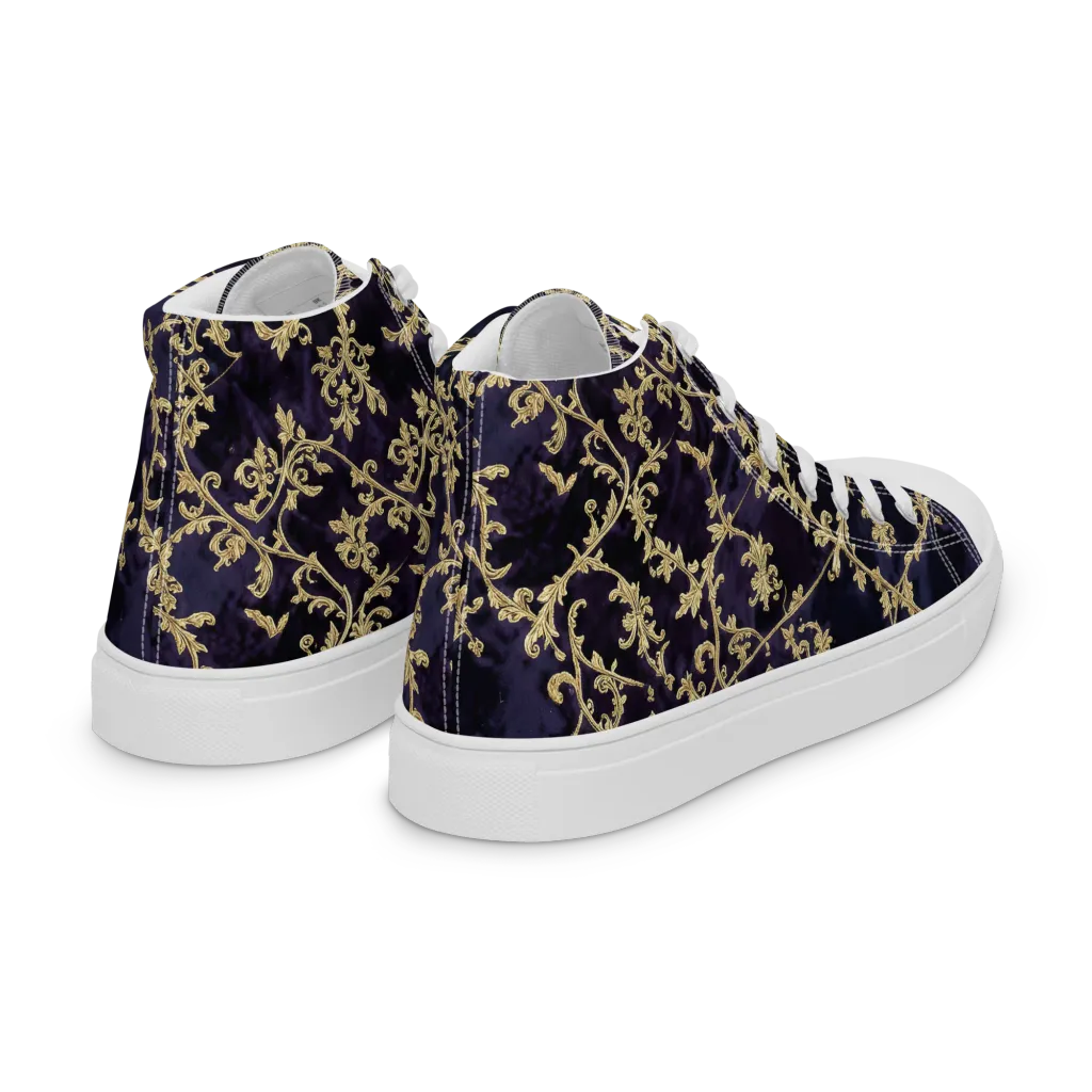 Velvet Versailles on Women's High Top Canvas Shoes — Right Back