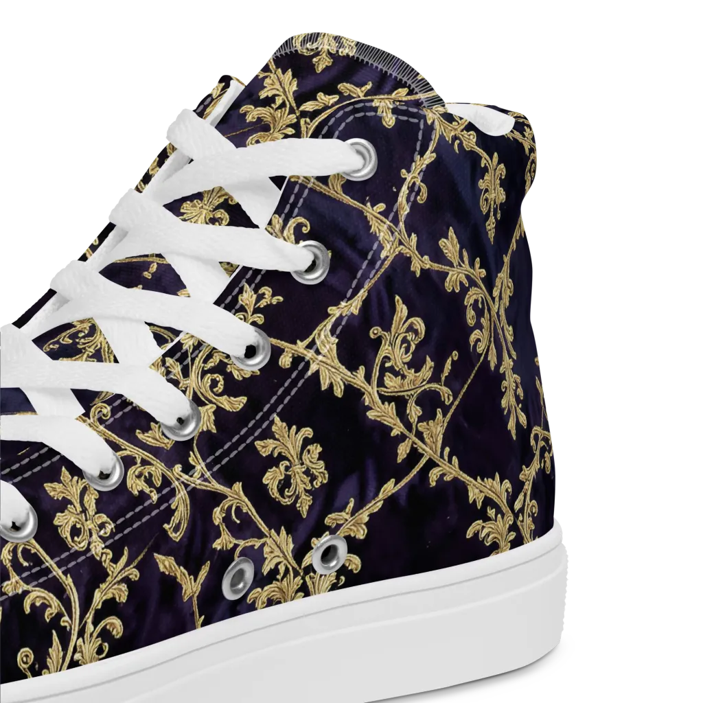 Velvet Versailles on Women's High Top Canvas Shoes — Product details 2