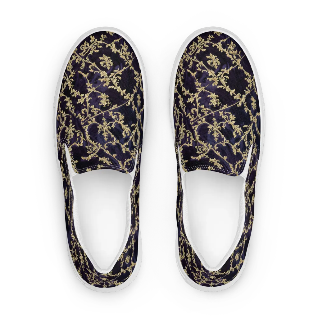 Velvet Versailles on Men's Slip-On Canvas Shoes — Front