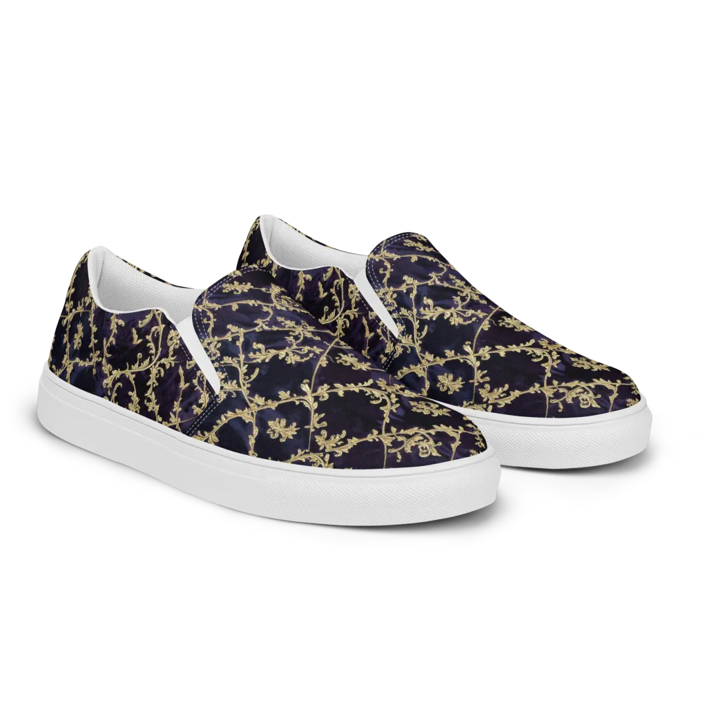 Velvet Versailles on Men's Slip-On Canvas Shoes — Right Front