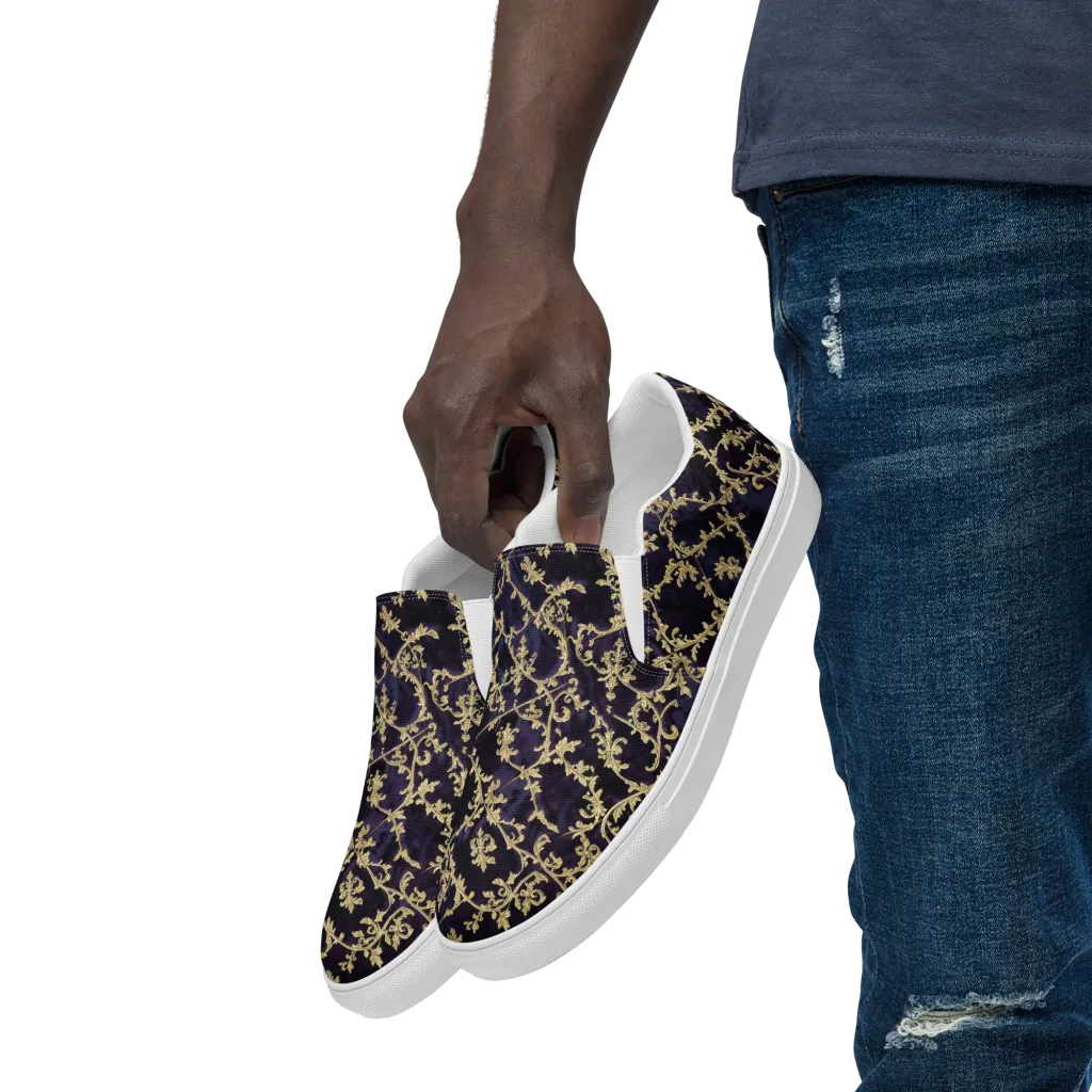 Velvet Versailles on Men's Slip-On Canvas Shoes — Left Front