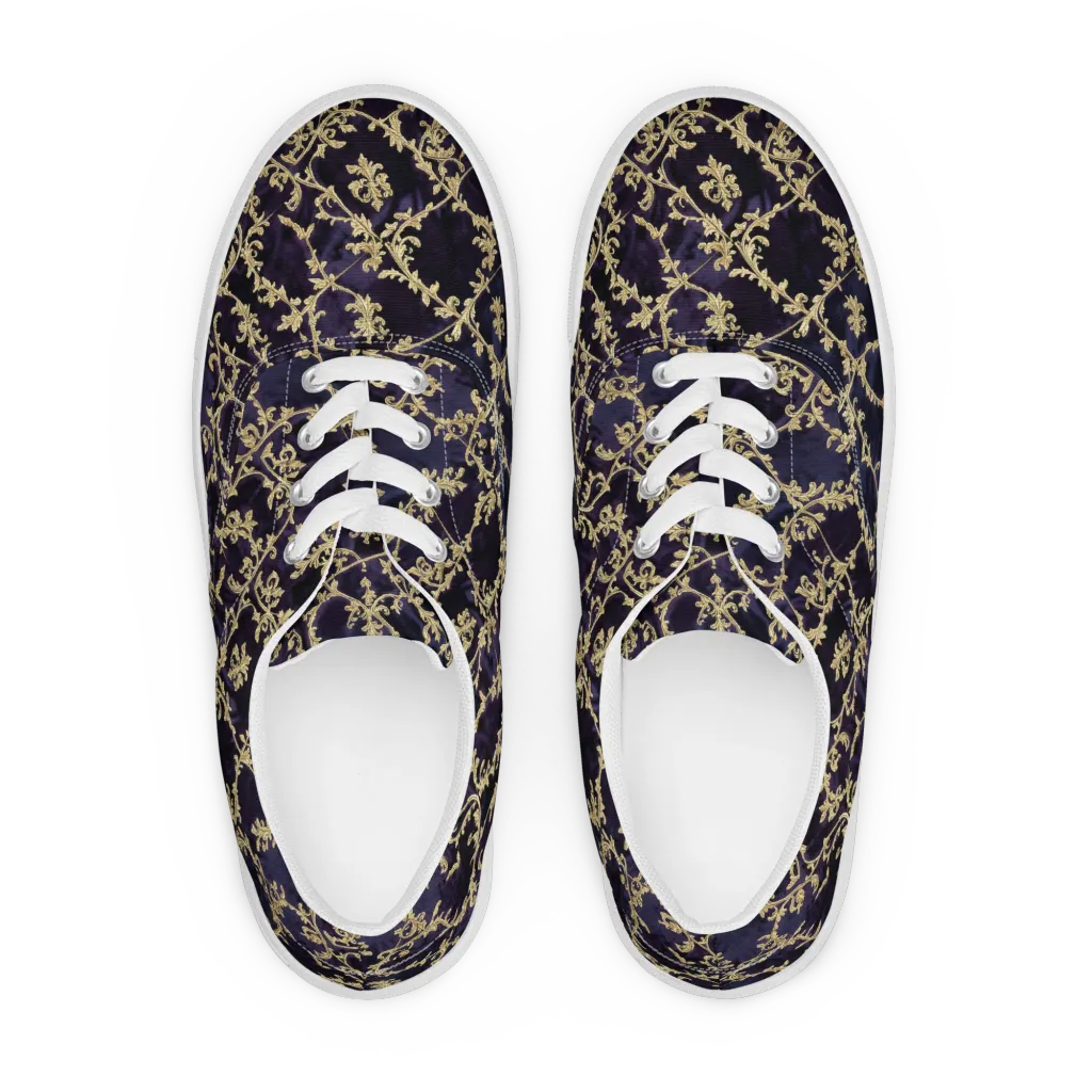 Velvet Versailles on Men's Lace-Up Canvas Shoes — Front
