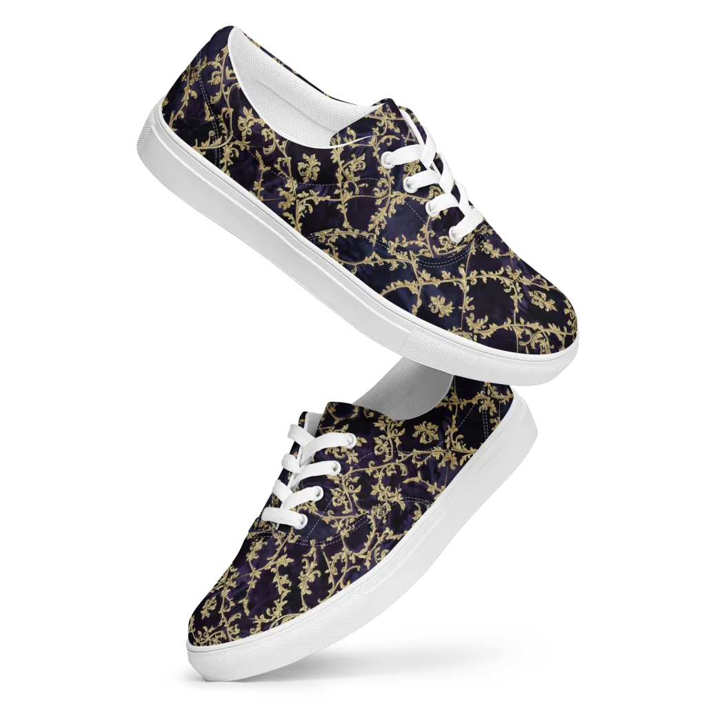 Velvet Versailles on Men's Lace-Up Canvas Shoes — Front