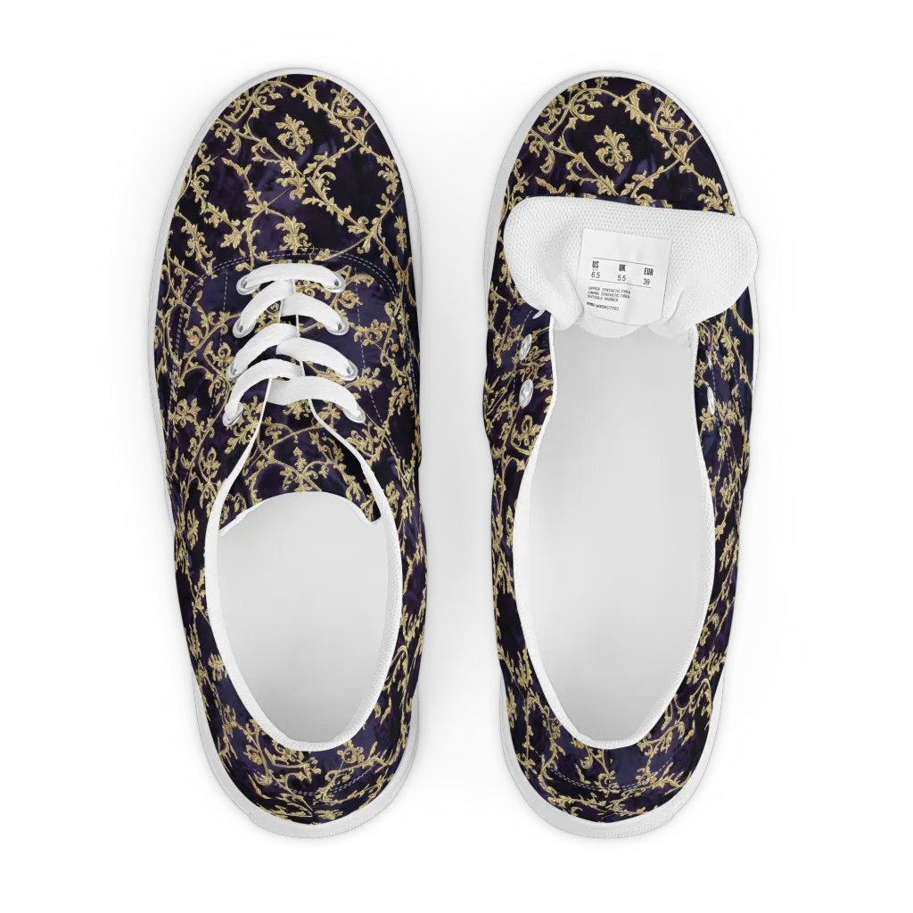 Velvet Versailles on Men's Lace-Up Canvas Shoes — Front