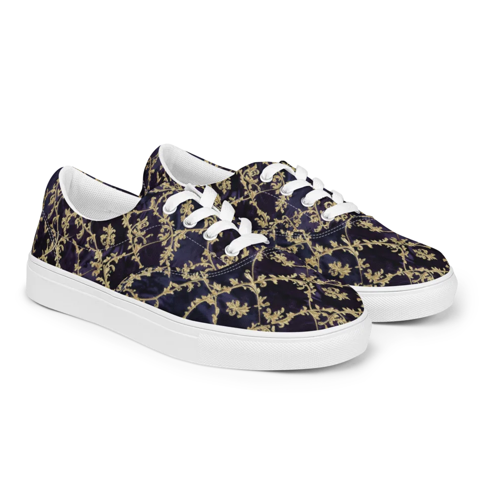 Velvet Versailles on Men's Lace-Up Canvas Shoes — Right Front
