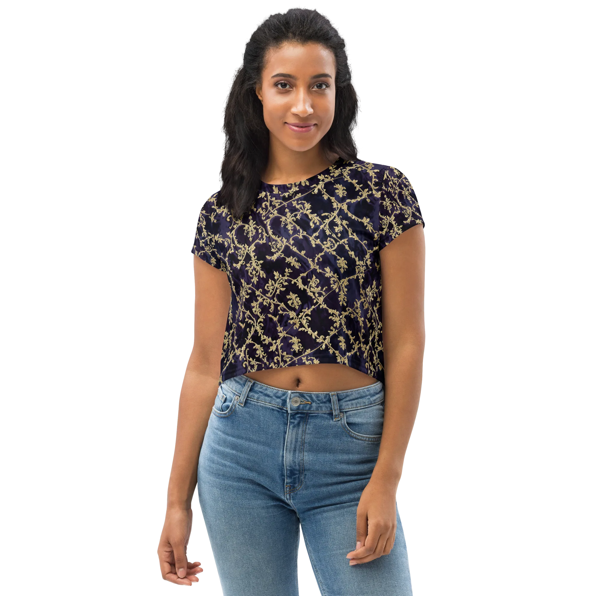Velvet Versailles on Crop Tee — Front